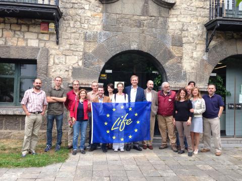 Miembros del Comité de Gestión de LIFE+ Urogallo cantábrico en Cangas de Onís (Asturias)