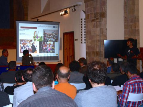 Javier Purroy, técnico de SEO/Birdlife, en el seminario informativo del proyecto LIFE+ Urogallo cantábrico